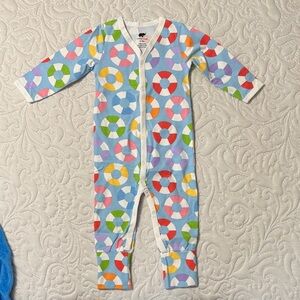 Blue Kids One-Piece Footie with Colorful Lifesaver Print